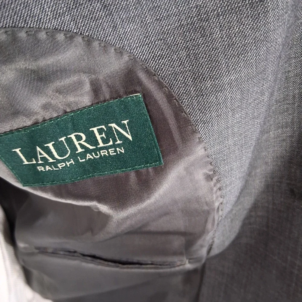 Lauren Ralph Lauren Sport Coat 38S Gray Crosshatch Wool Natural Stretch Blazer